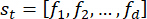 Static equilibrium equation, \(s_t=[f_1,f_2,...,f_d]\), mathematical expression.