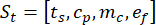 Static equilibrium symbol \( S_t=[t_s,c_p,m_c,e_f] \) in equation format for educational use.