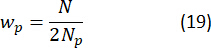 figure-protocol-37 Static equilibrium equation \(w_p = \frac{N}{2N_p}\); formula in scientific analysis.