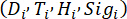 ```html
Cryptographic process (D,T,H,Σi) symbol, secure data transmission concept.
```