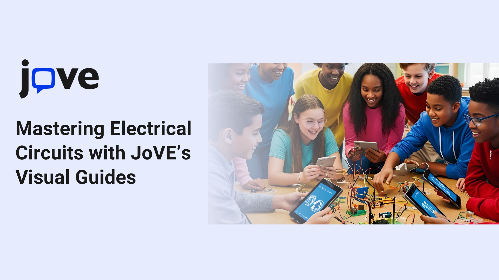 Students exploring electrical circuits using JoVE video guides and hands-on models