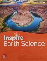 Inspire Earth Science textbook cover by McGraw Hill featuring Horseshoe Bend canyon