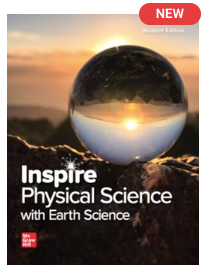 Inspire Physical Science with Earth Science textbook cover by McGraw Hill