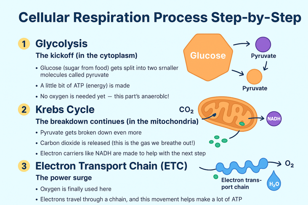 Cellular Respiration Process Step-by-Step for Middle School